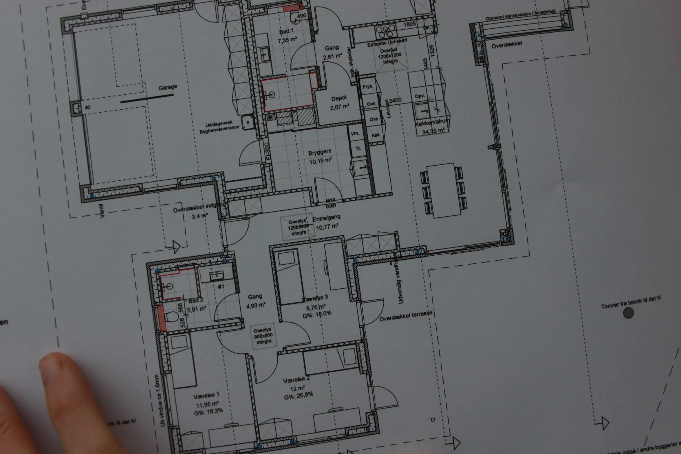 Plantegning af en funkisvilla